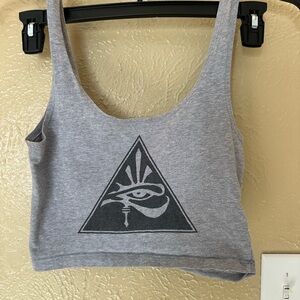 Urban Outfitters Gray Graphic Crop Top